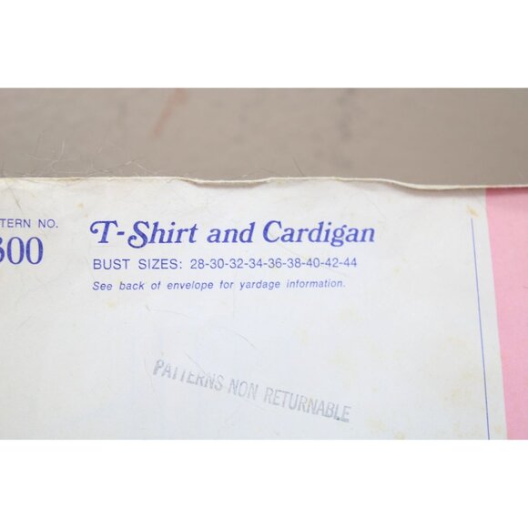 Stretch & Sew Tee Cardigan Pattern Vintage 1976 92960 Size 30-44 UNCUT Person - Picture 3 of 4